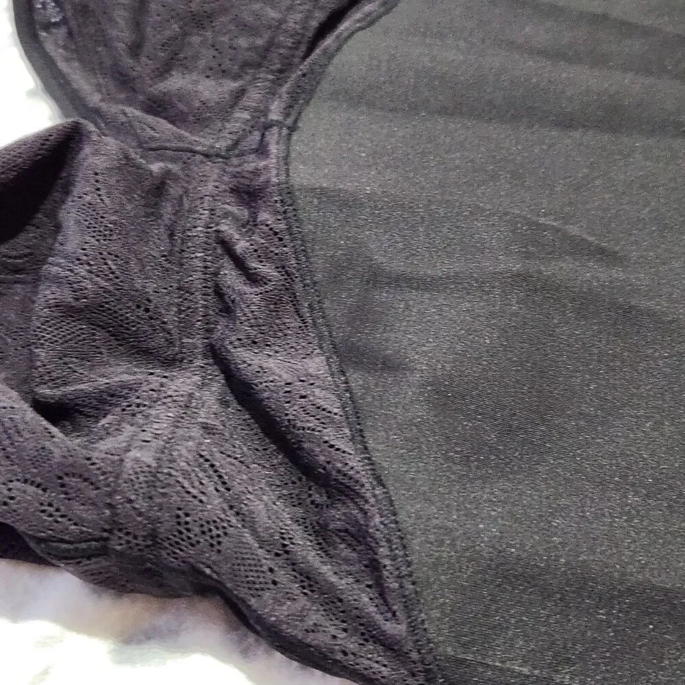 Maidenform Womens Shapewear Lace Bodysuit XL Black Frim Control Cool Comfort.
